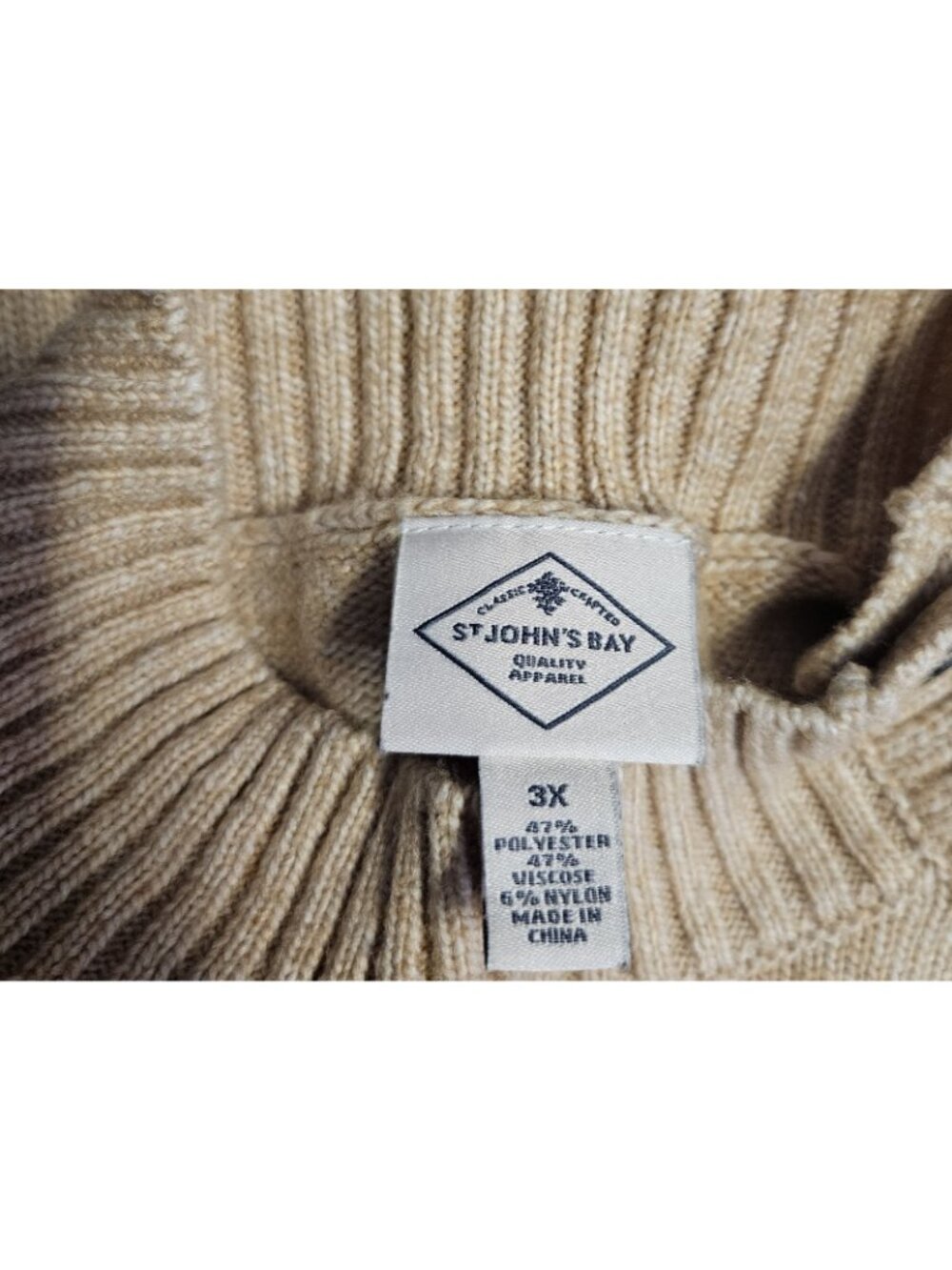 St. John's Bay 3X Striped Mock Neck Sweater Tunic - Picture 2 of 3